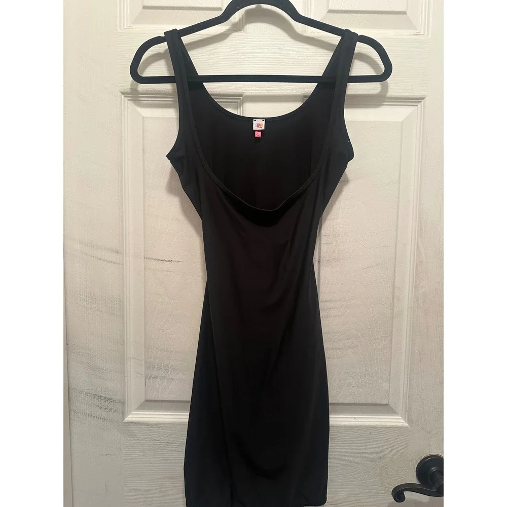 Star Power by Spanx Black Scoop Neck Bodycon Slip Dress Womens Medium - Picture 1 of 6